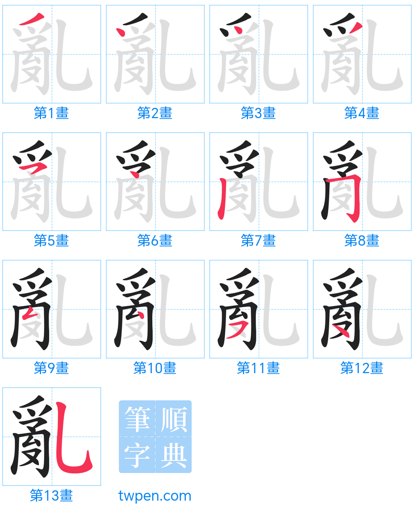 “「亂」的筆畫”