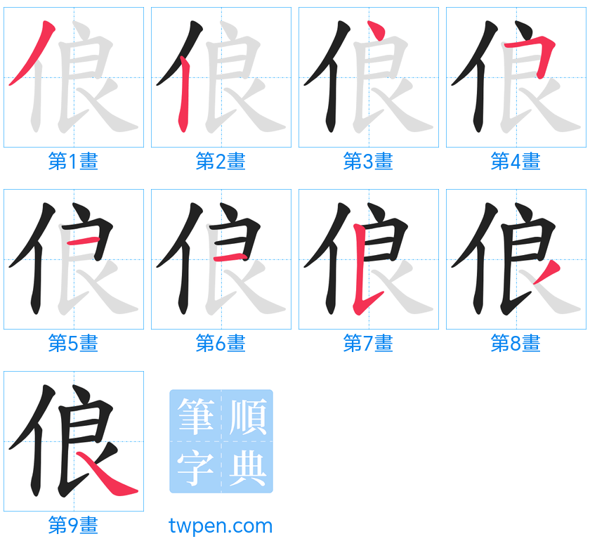 “「俍」的筆畫”