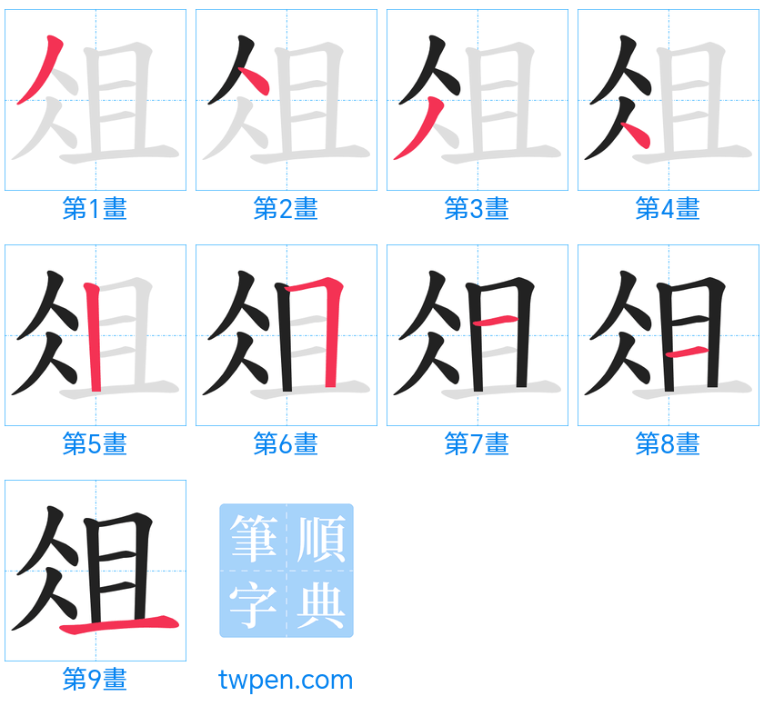 “「俎」的筆畫”