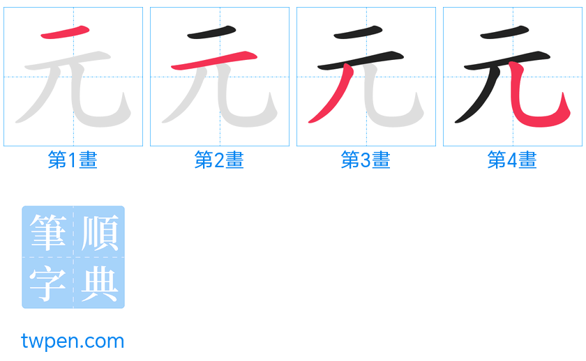 “「元」的筆畫”