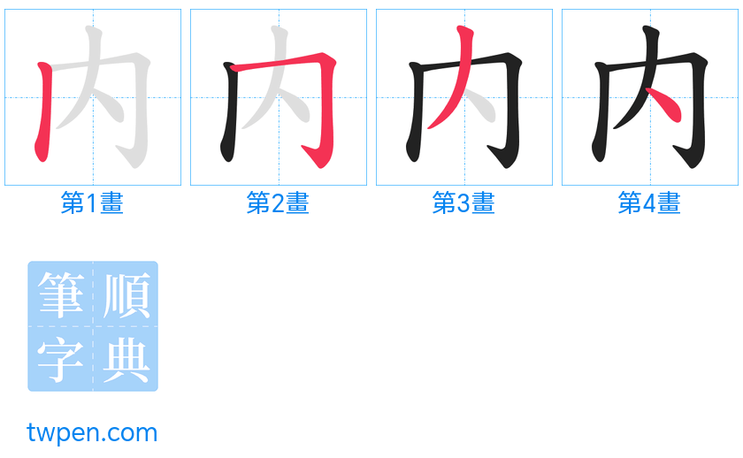 “「内」的筆畫”