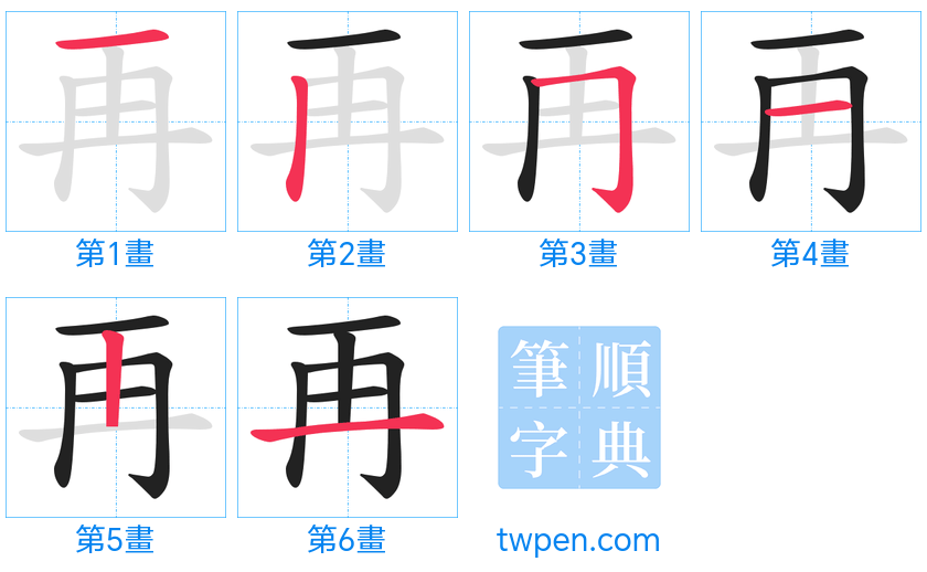 “「再」的筆畫”