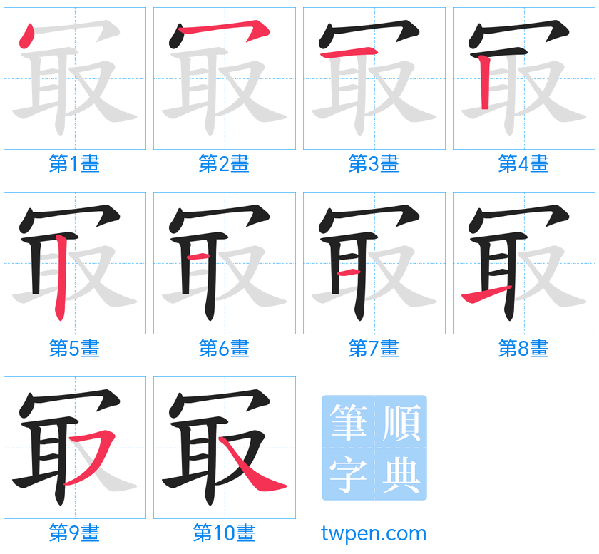 “「冣」的筆畫”