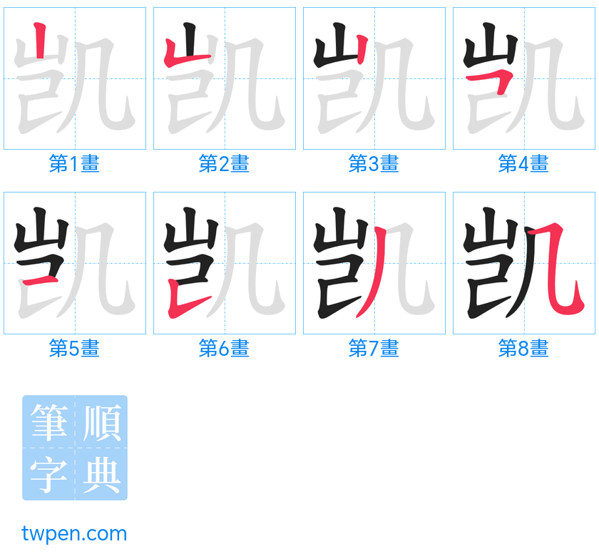 “「凯」的筆畫”