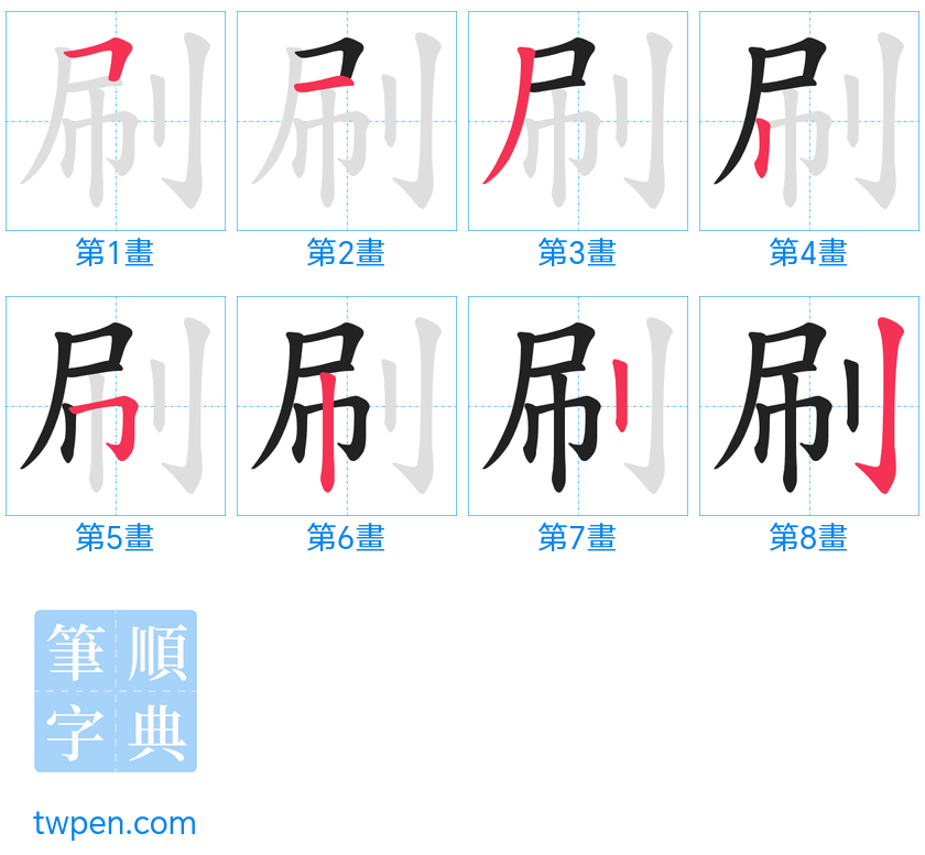 “「刷」的筆畫”