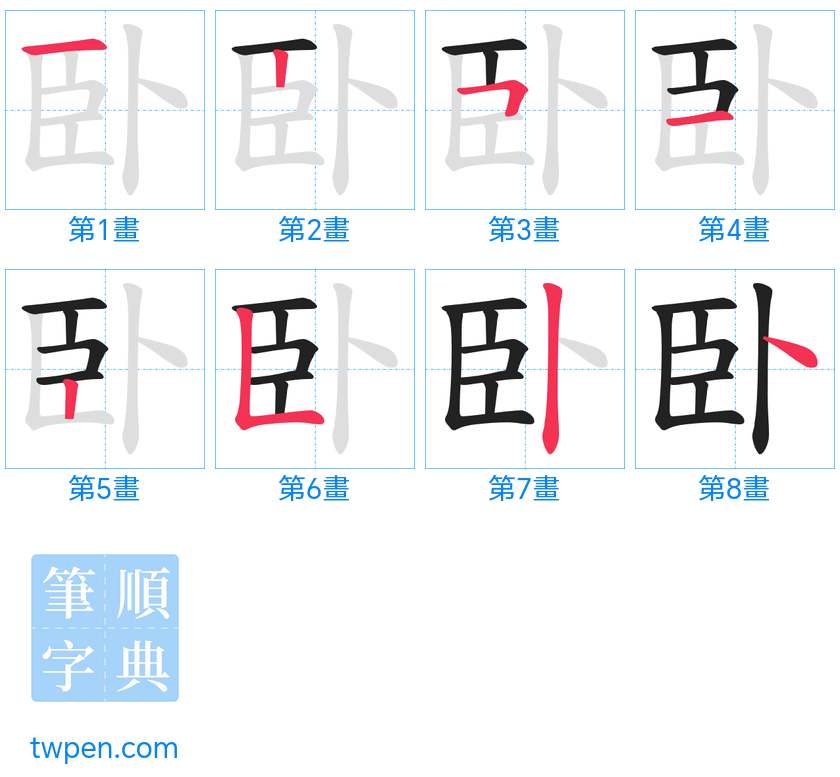 “「卧」的筆畫”