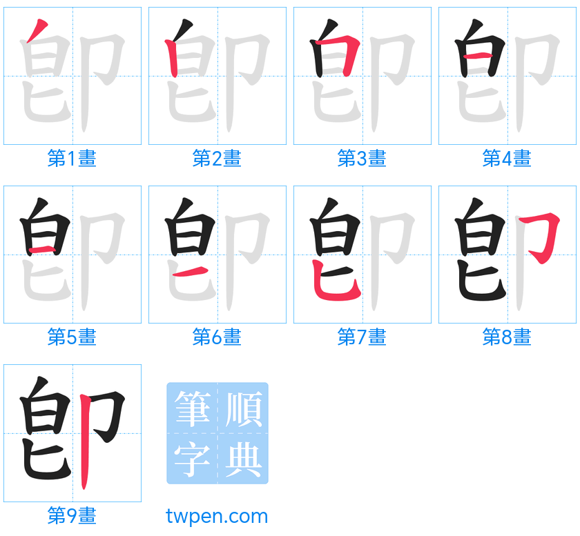 “「卽」的筆畫”