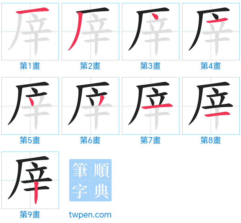 “「厗」的筆畫”