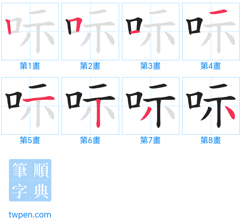 “「呩」的筆畫”