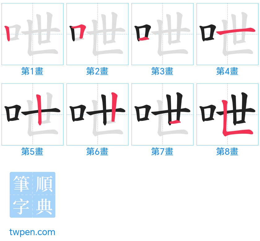 “「呭」的筆畫”