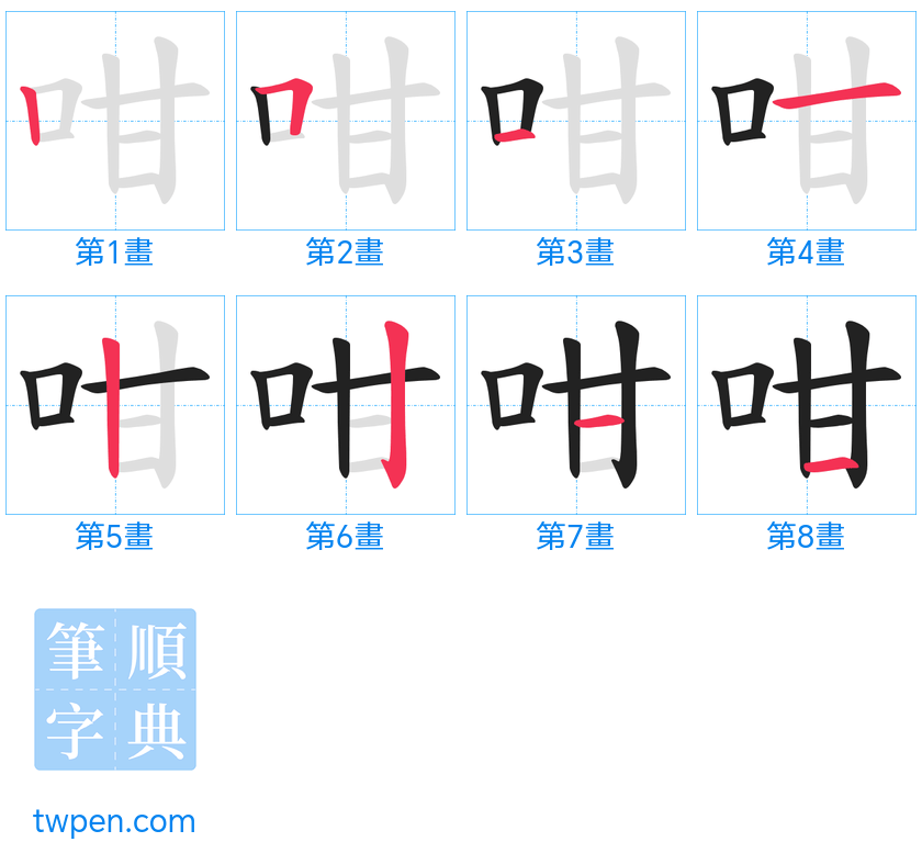 “「咁」的筆畫”