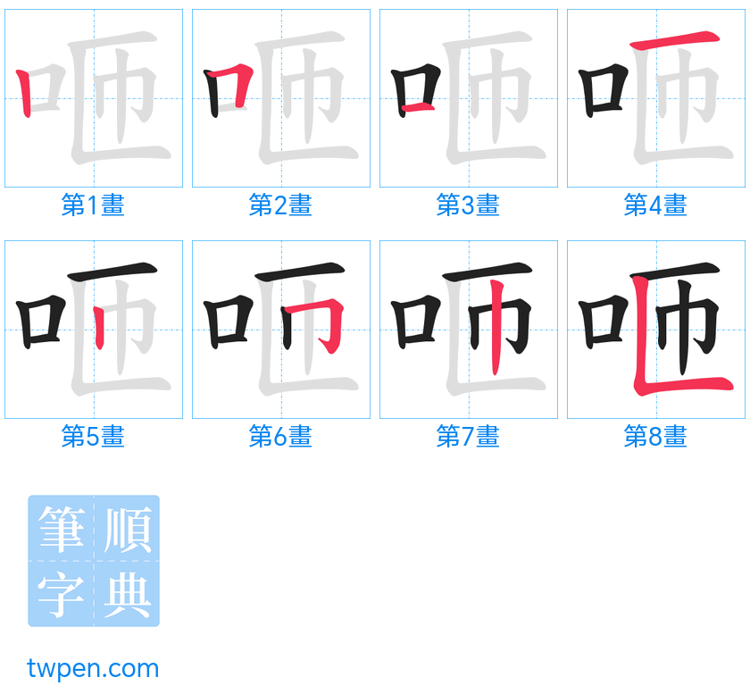 “「咂」的筆畫”