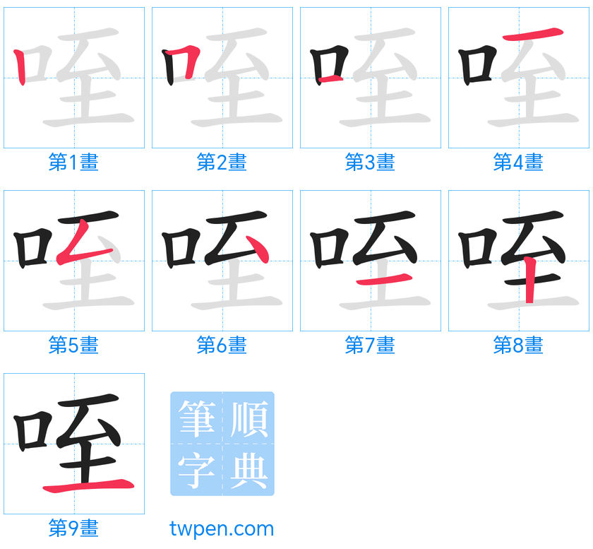 “「咥」的筆畫”