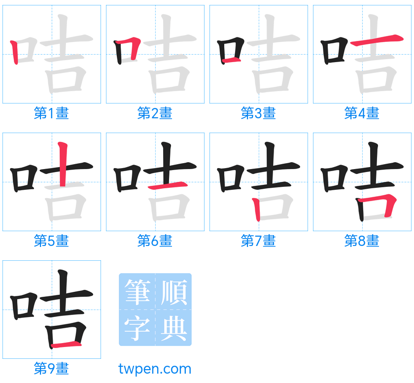 “「咭」的筆畫”