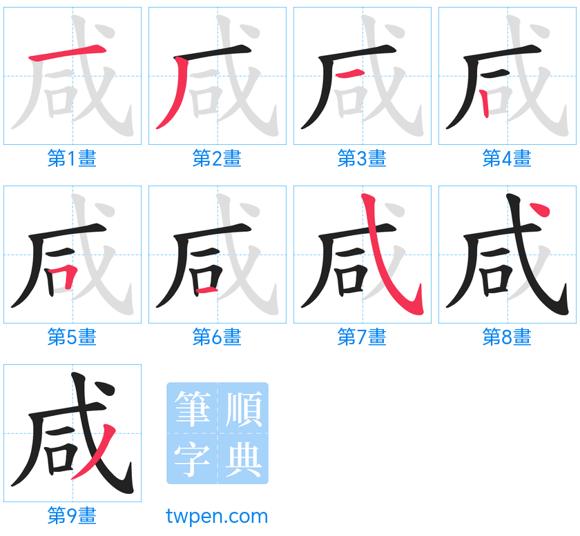 “「咸」的筆畫”