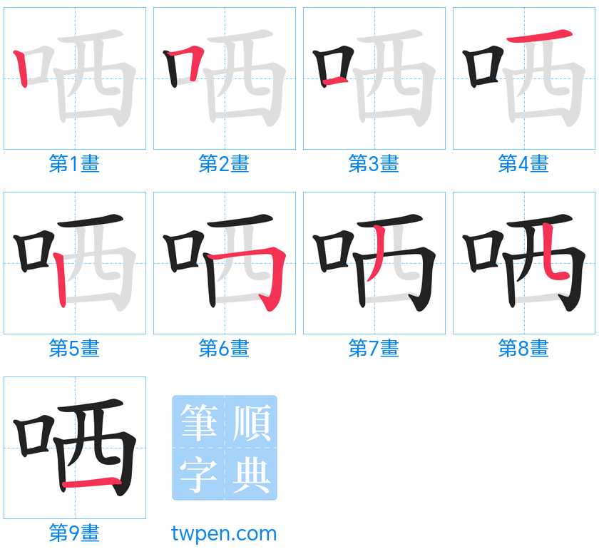 “「哂」的筆畫”