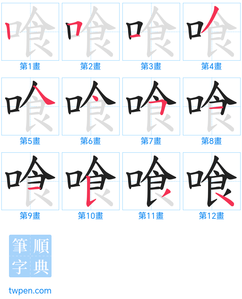 “「喰」的筆畫”