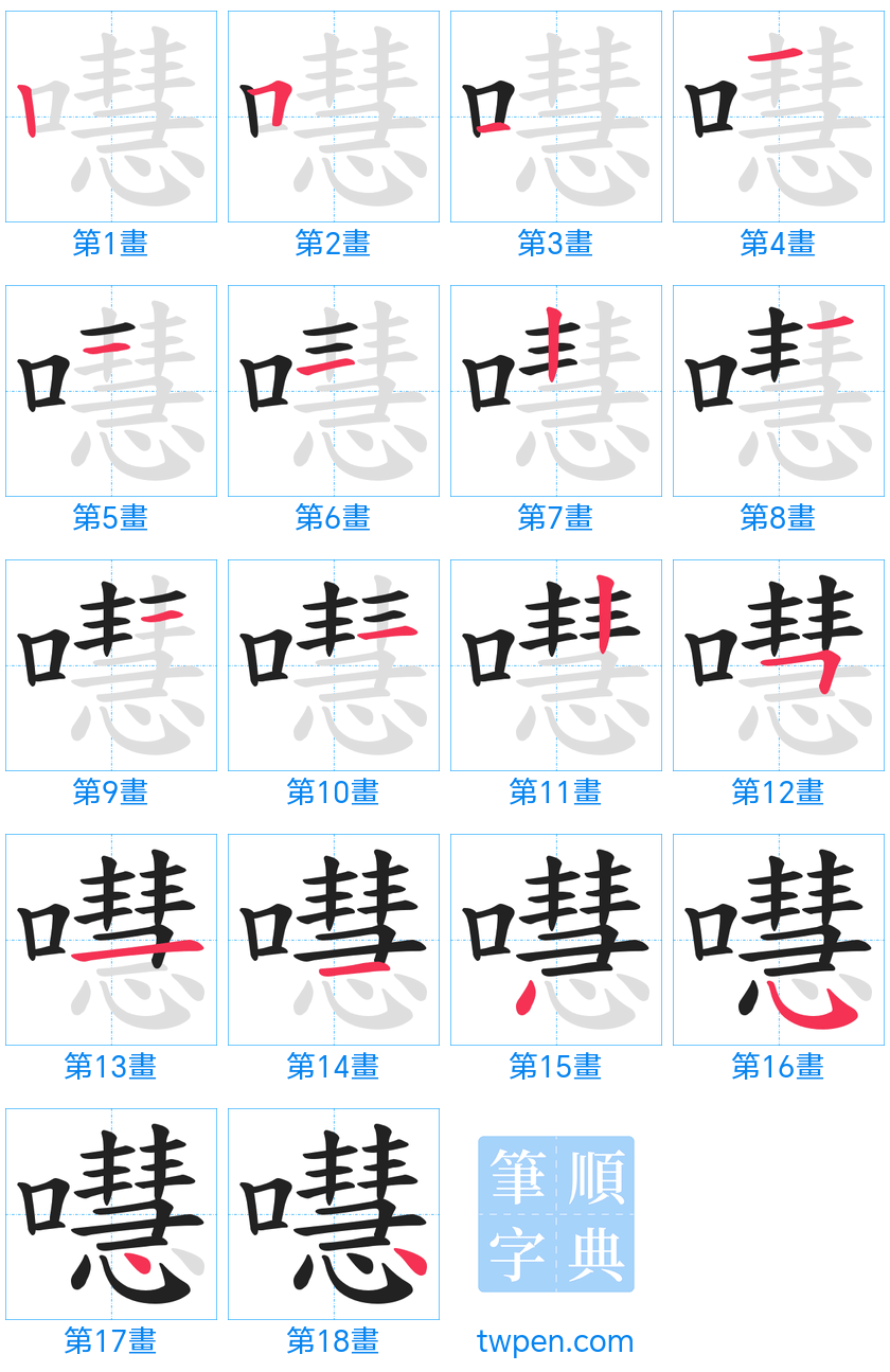 “「嚖」的筆畫”