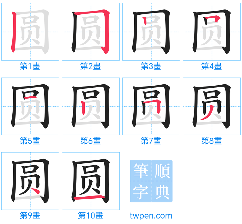 “「圆」的筆畫”