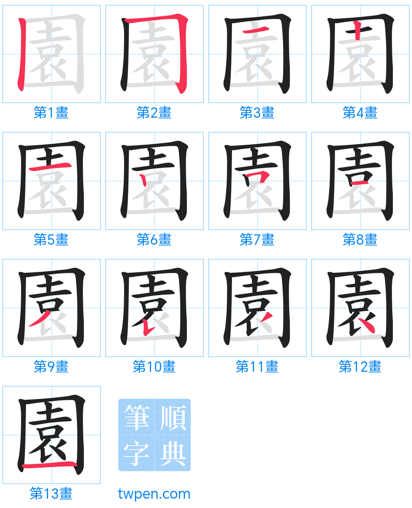 “「園」的筆畫”