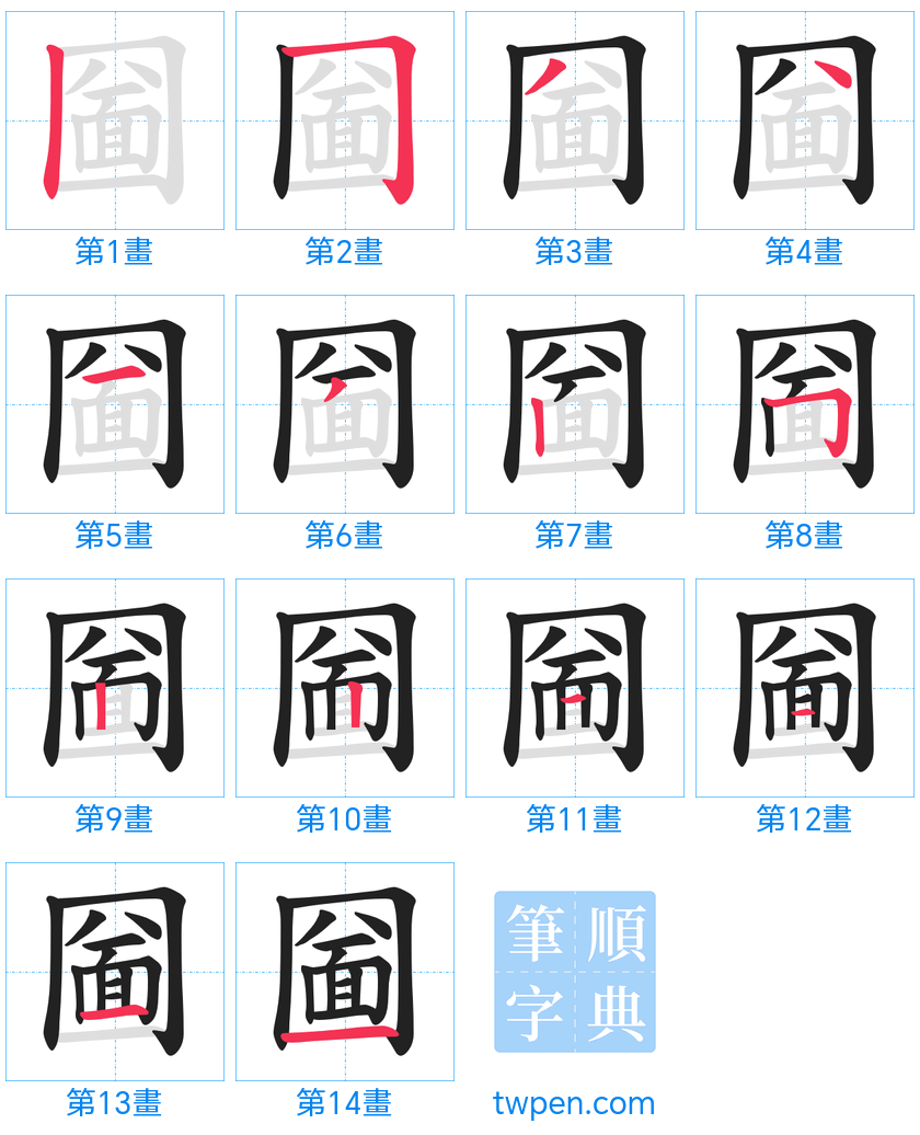 “「圙」的筆畫”