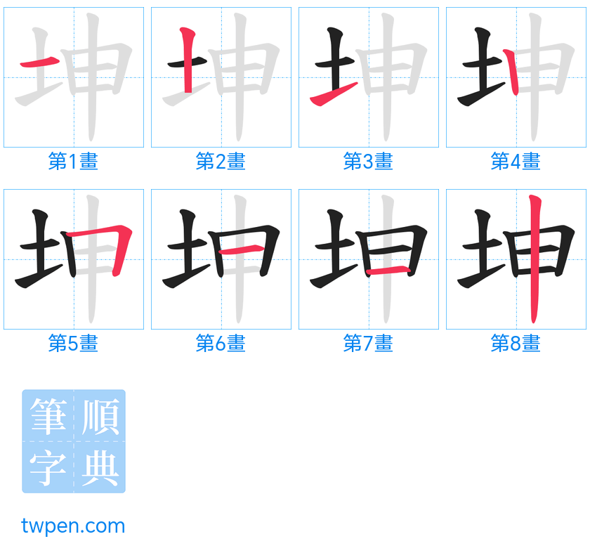 “「坤」的筆畫”