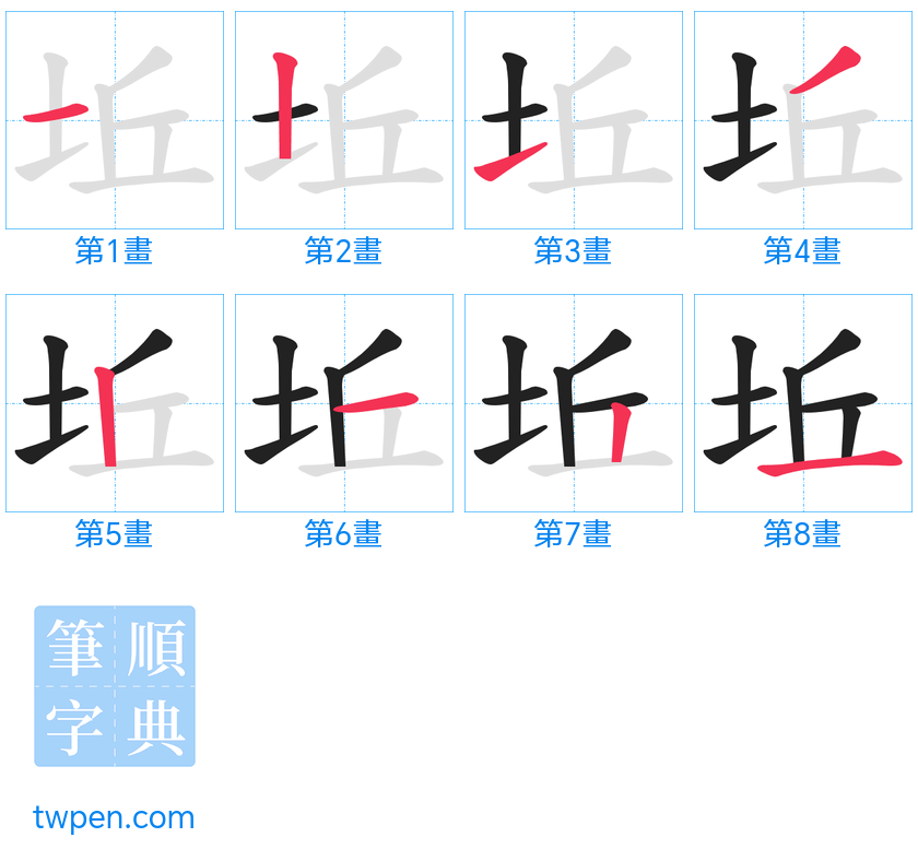 “「坵」的筆畫”