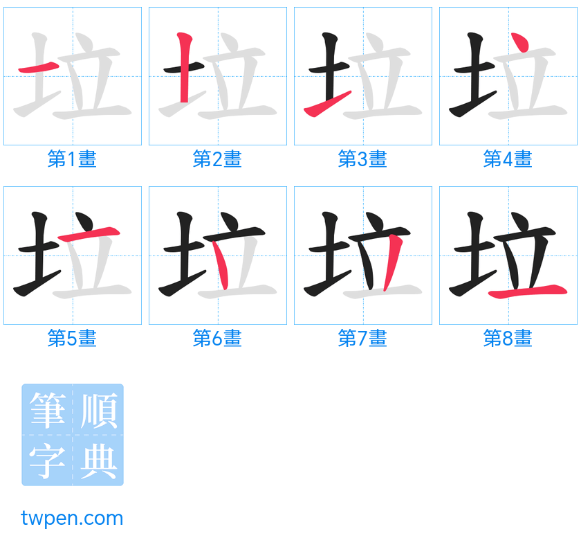 “「垃」的筆畫”