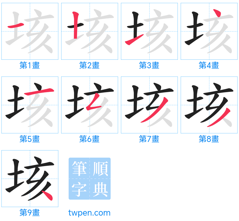 “「垓」的筆畫”