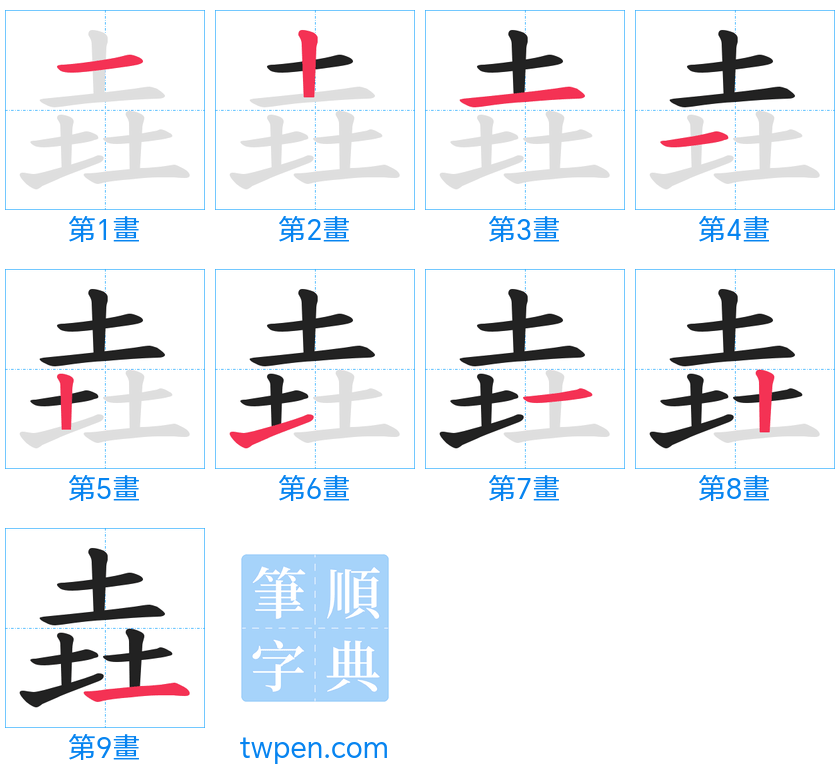 “「垚」的筆畫”