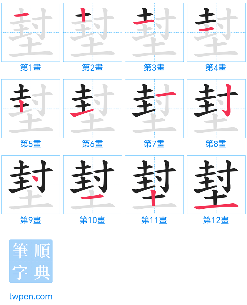 “「堼」的筆畫”