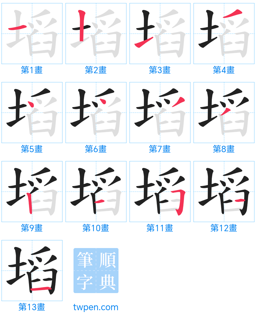 “「塪」的筆畫”