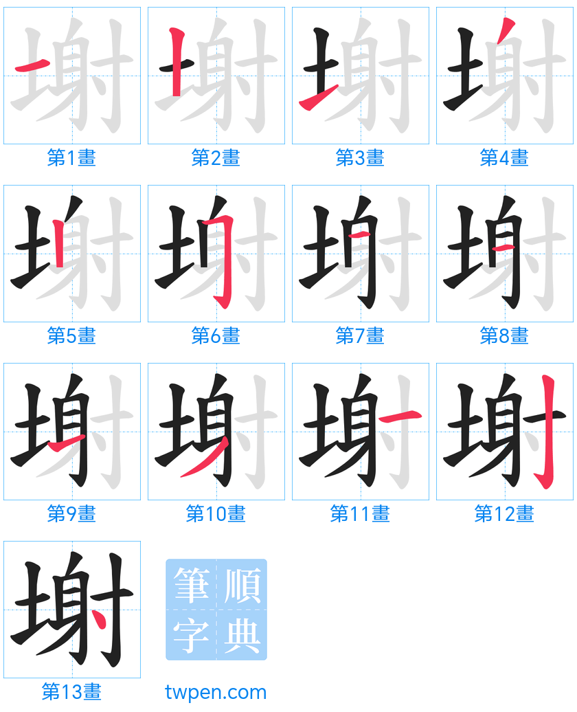 “「塮」的筆畫”