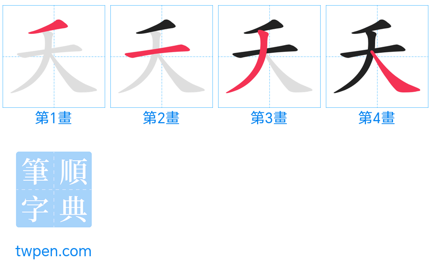 “「夭」的筆畫”