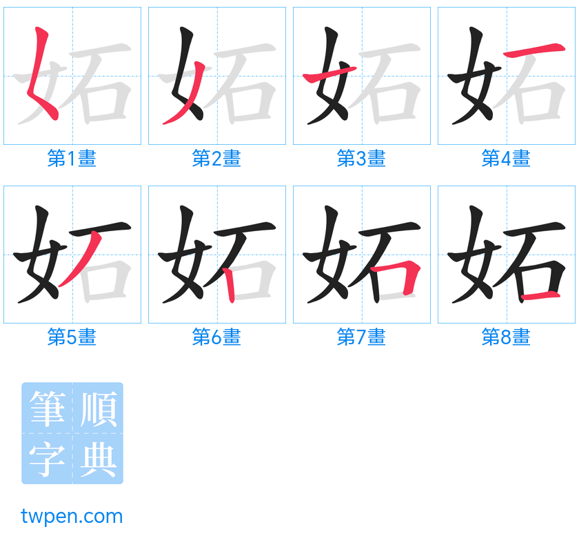 “「妬」的筆畫”