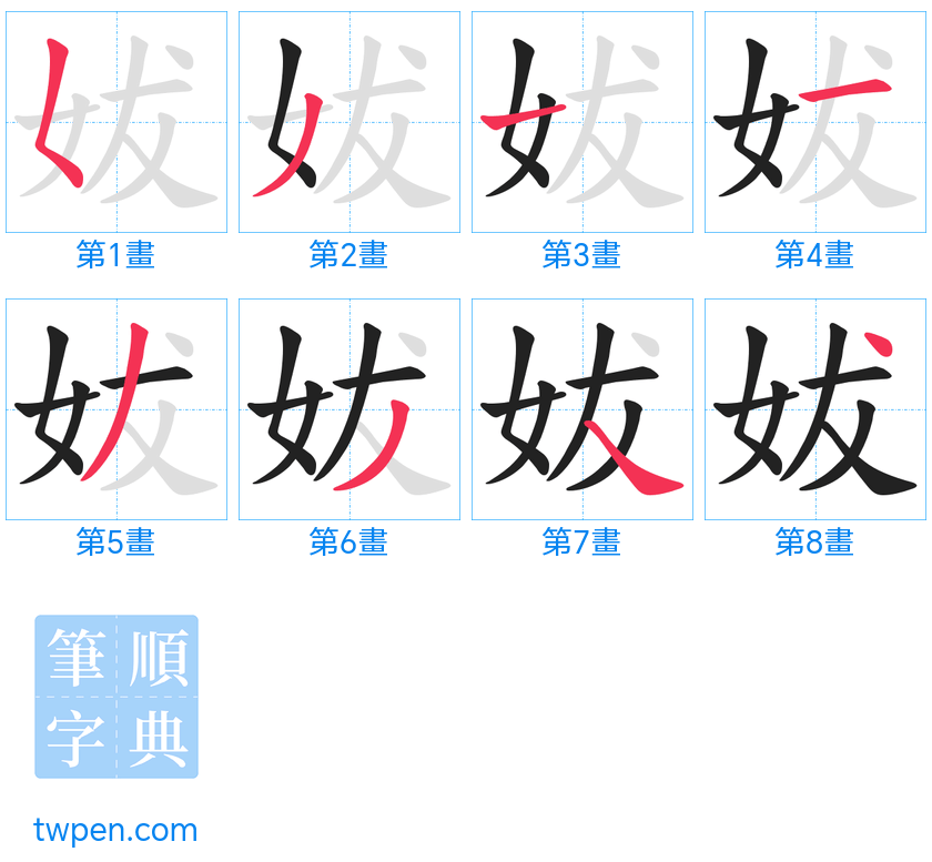 “「妭」的筆畫”