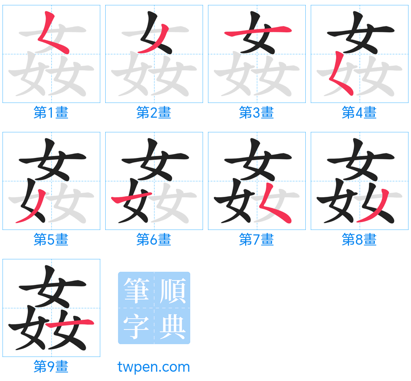 “「姦」的筆畫”