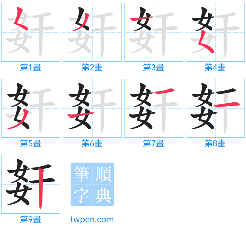 “「姧」的筆畫”