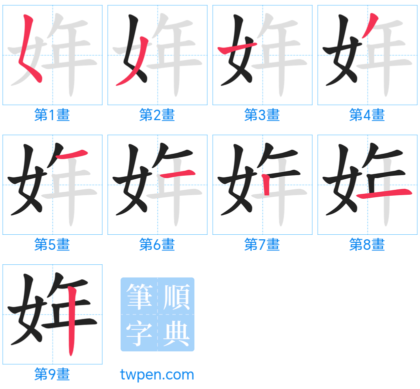 “「姩」的筆畫”