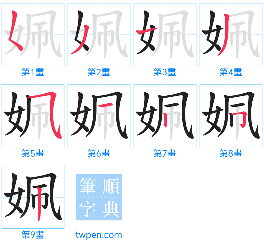 “「姵」的筆畫”