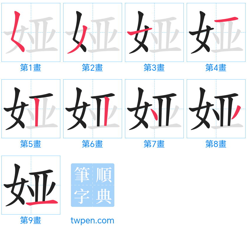 “「娅」的筆畫”