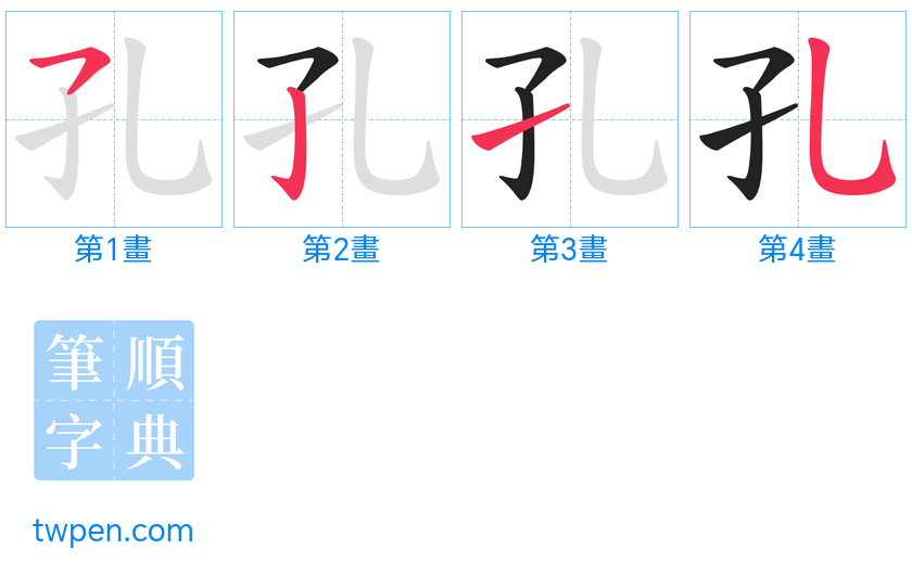 “「孔」的筆畫”