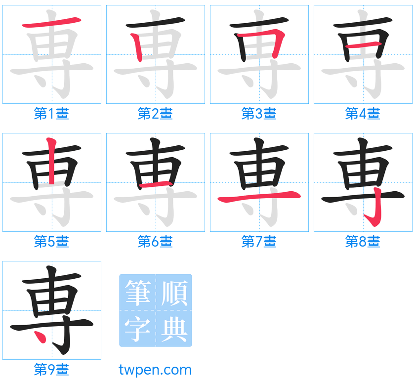 “「専」的筆畫”