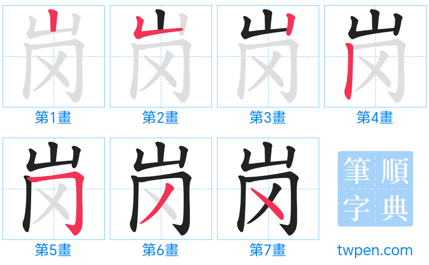 “「岗」的筆畫”