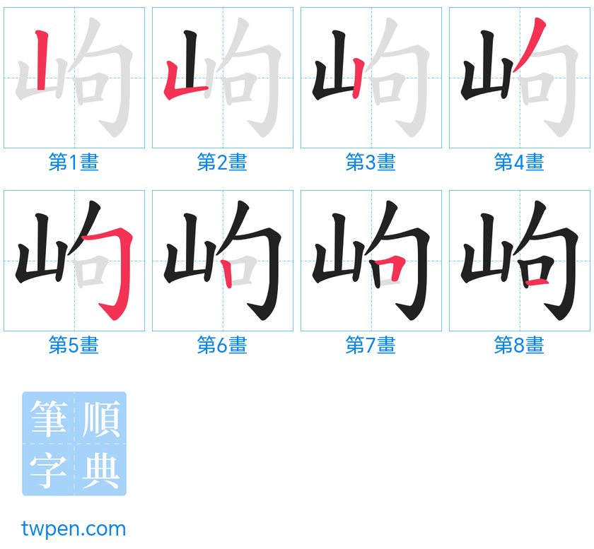 “「岣」的筆畫”