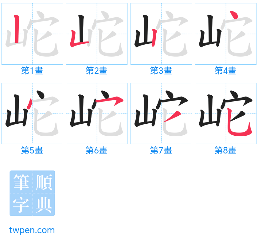 “「岮」的筆畫”