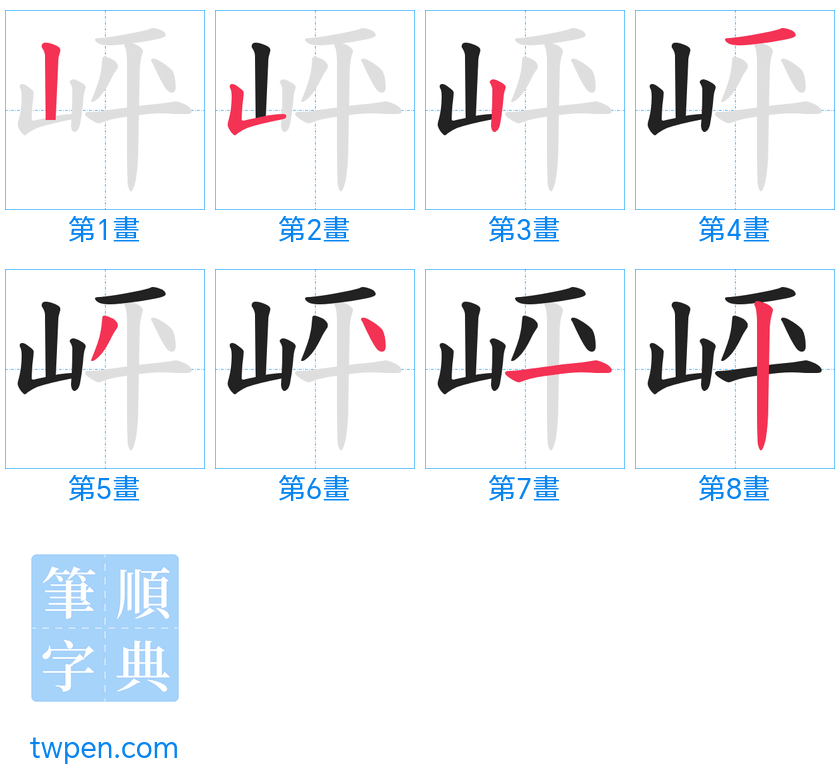 “「岼」的筆畫”