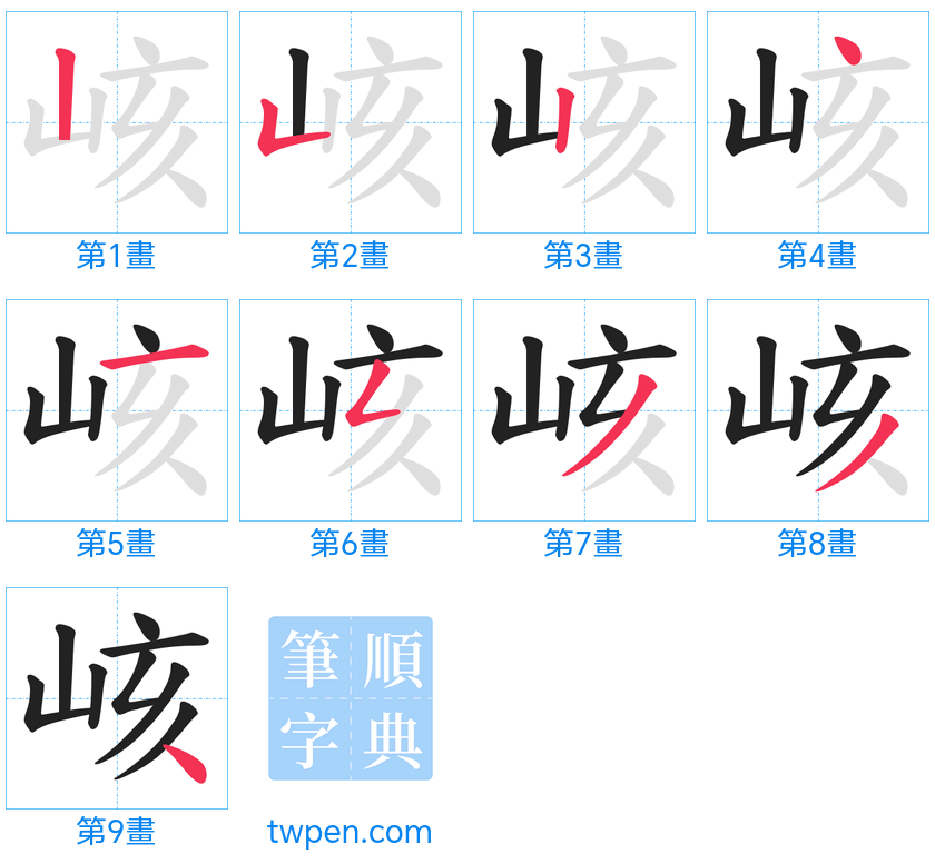 “「峐」的筆畫”