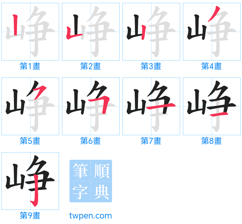 “「峥」的筆畫”