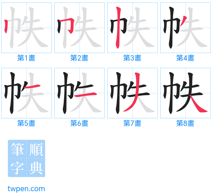 “「帙」的筆畫”